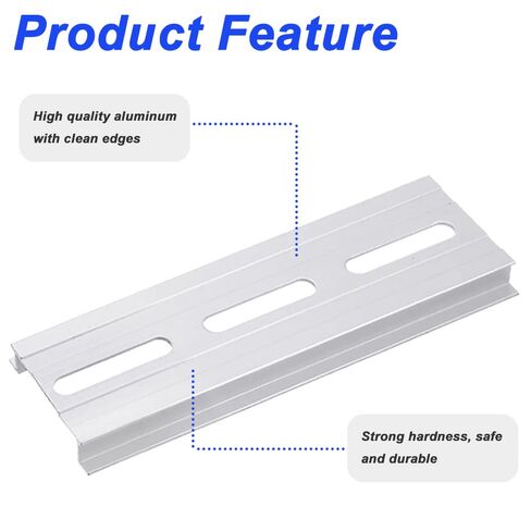 Aluminum DIN Rails, 10 CM /4 inches, 35mm Wide, 7.5mm High Top Hat Slotted DIN Rail with RoHS (10 Pack, Silver) in Saudi Arabia