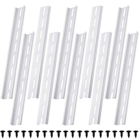 Aluminum DIN Rails, 10 CM /4 inches, 35mm Wide, 7.5mm High Top Hat Slotted DIN Rail with RoHS (10 Pack, Silver) in Saudi Arabia