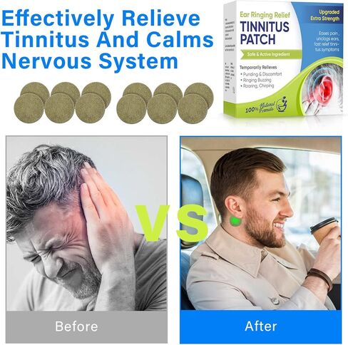 Tinnitus Relief for Ringing Ears, (50Pcs) Tinnitus Relief Patches, Natural Herbal Blend, Support Ear Tinnitus Relief for Men & Women in Kuwait