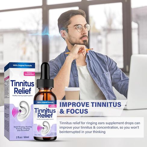 تخفيف طنين الأذن لرنين الأذن، أفضل قطرات لتخفيف طنين الأذن، مزيج عشبي طبيعي، علاج فعال لطنين الأذن لتقليل ضوضاء الأذن، تحسين السمع، أرجواني in Kuwait