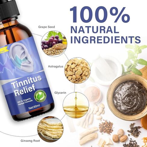 تخفيف طنين الأذن لطنين الأذن، تركيبة لطيفة لراحة الأذن - تهدئة ضوضاء الأذن ودعم صحة الأذن للرجال والنساء in Kuwait