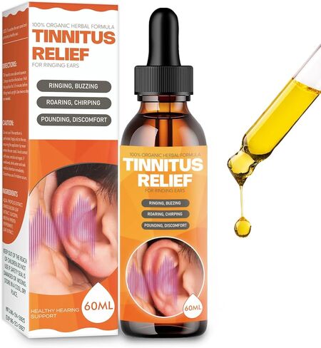 Tinnitus Relief Drops for Ringing Ears – Natural Tinnitus Relief | Reduce Buzzing/Clicking Noise & Relieve Ringing Ears | Support Hearing Health | Bottle of 60ml in Saudi Arabia