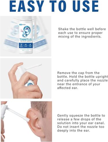 موضعي تخفيف طنين الأذن لرنين الأذن، رذاذ تخفيف طنين الأذن، علاج طبيعي لطنين الأذن لضوضاء الأذن وتداخل طنين الأذن، يحسن السمع للنساء والرجال in Kuwait