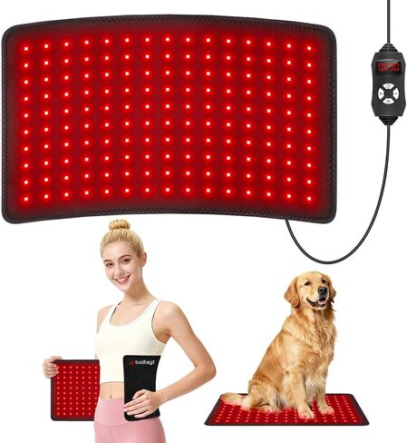 العلاج بالضوء الأحمر للجسم، 20 بوصة كبير 660 نانومتر 850 نانومتر LED بالقرب من الأشعة تحت الحمراء الحمراء العلاج بالضوء الأحمر وسادة حزام لف للرقبة والركبة والكتف الخلفي وعضلات المعدة in Kuwait