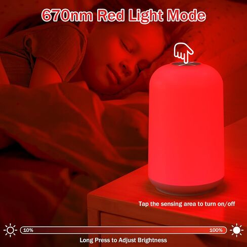 670nm Red Light Night Light for Sleep with Timer, Rechargeable, Dimmable, Sleep Aid Lamp Blue Light Blocking for Improve Sleep, Deep Relaxation, Meditation, Yoga in Saudi Arabia