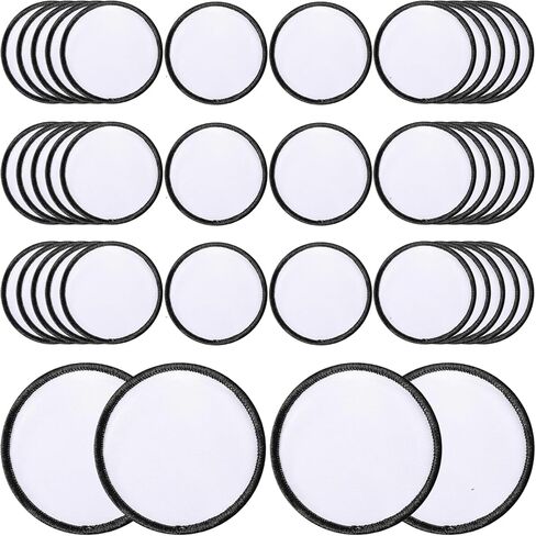 Sublimation Patches - Iron-on Blank Patches 4 Shapes for DIY Hats Jeans - Self Adhesive Stick to Cosmetic Bags Mobilephone Computer (20pcs Black Border) in Kuwait