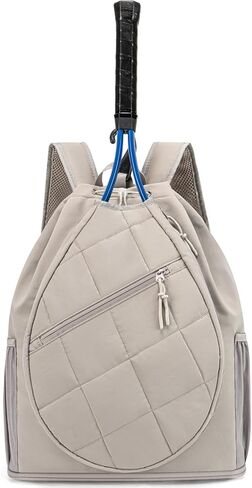 حقيبة ظهر للتنس برباط، حقيبة مضرب تنس منتفخة مع حجرة للأحذية وحقيبة رياضية بجيب مبلل للنساء، مناسبة لكرة الريشة التنس in Kuwait