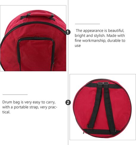 Milisten Snare Drum Bag 14 Inch Padded Trolley Case with Adjustable Strap Oxford Cloth Percussion Backpack for Travel and Gig Protective Drum Accessories in Kuwait
