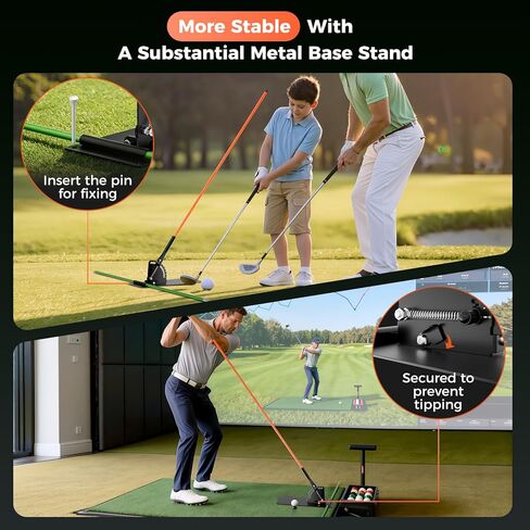 Golf Alignment Sticks Holder, Golf Training Aid with Alignment Sticks & Protective Foam, Swing Trainer Practice Teaching Aid Driving Range for Aiming, Putting, Swing in Kuwait