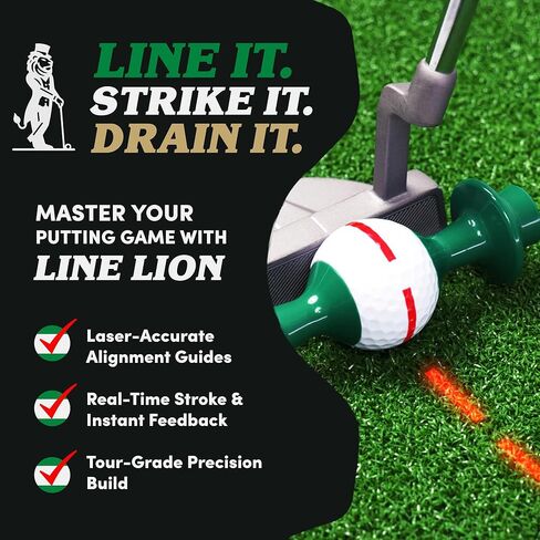 Line Lion Putting Trainer – Golf Training Aid for Consistent Roll, Precision Start Line & Face Control, Portable Indoor Outdoor Golf Putter Practice Equipment, Alignment Gate for Short Game Accuracy in Saudi Arabia