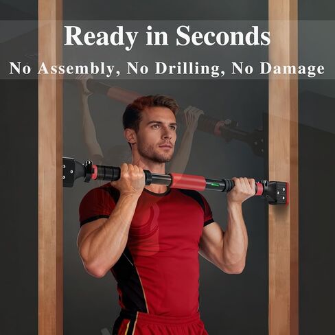شريط سحب للمدخل، شريط ذقن قابل للتعديل مع آلية قفل ذكية، معدات تدريب القوة بدون براغي لتمرين الجزء العلوي من الجسم في صالة الألعاب الرياضية المنزلية، يناسب معظم إطارات الأبواب 28.5 بوصة - 37 بوصة in Kuwait