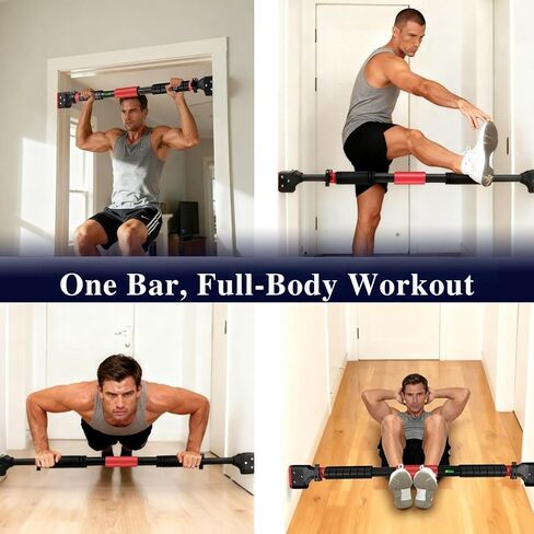 شريط سحب للمدخل، شريط ذقن قابل للتعديل مع آلية قفل ذكية، معدات تدريب القوة بدون براغي لتمرين الجزء العلوي من الجسم في صالة الألعاب الرياضية المنزلية، يناسب معظم إطارات الأبواب 28.5 بوصة - 37 بوصة in Kuwait