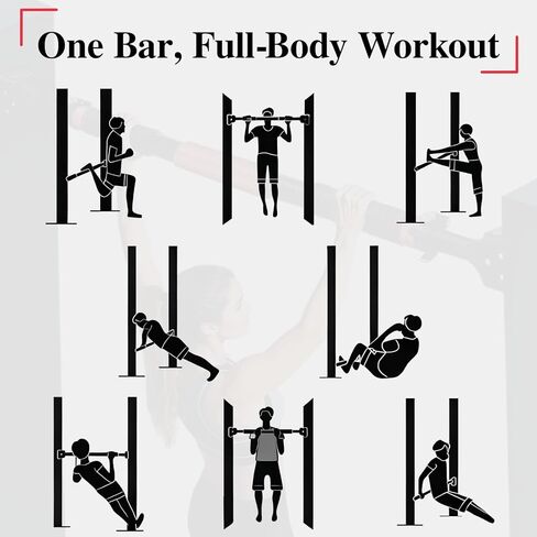 شريط سحب للمدخل، شريط ذقن قابل للتعديل مع آلية قفل ذكية، معدات تدريب القوة بدون براغي لتمرين الجزء العلوي من الجسم في صالة الألعاب الرياضية المنزلية، يناسب معظم إطارات الأبواب 28.5 بوصة - 37 بوصة in Kuwait