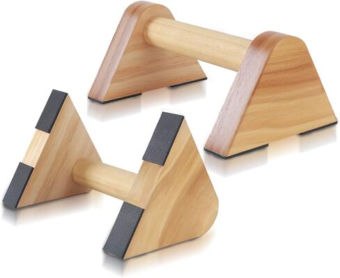 زوج واحد من قضبان الباراليت الخشبية ومقابض تمرين الضغط للرجال - قضبان رفع للمعدات الرياضية، قضيب بلانش للتدريب على الوقوف على اليدين للجمباز، مكعبات للوقوف على اليدين in Kuwait