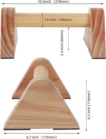 زوج واحد من قضبان الباراليت الخشبية ومقابض تمرين الضغط للرجال - قضبان رفع للمعدات الرياضية، قضيب بلانش للتدريب على الوقوف على اليدين للجمباز، مكعبات للوقوف على اليدين in Kuwait