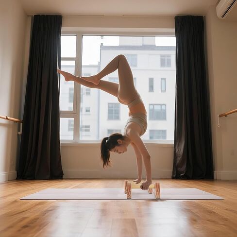 زوج واحد من قضبان الباراليت الخشبية ومقابض تمرين الضغط للرجال - قضبان رفع للمعدات الرياضية، قضيب بلانش للتدريب على الوقوف على اليدين للجمباز، مكعبات للوقوف على اليدين in Kuwait