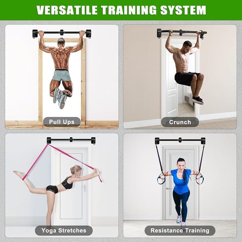 SELEWARE Heavy Duty Wall Mount Pull Up Bar, Joist Mount Chin Up Bar for Doorway, Sturdy Steel Construction, w/Resistance Band Hooks, Fits 32"/36" Wall Studs for Home Gym Strength Training in Saudi Arabia