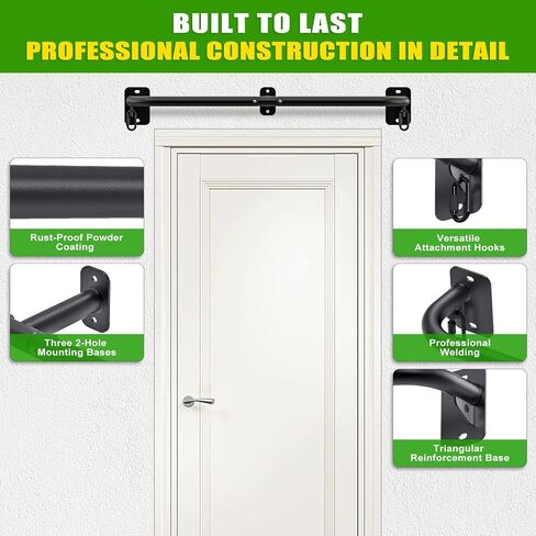 SELEWARE Heavy Duty Wall Mount Pull Up Bar, Joist Mount Chin Up Bar for Doorway, Sturdy Steel Construction, w/Resistance Band Hooks, Fits 32"/36" Wall Studs for Home Gym Strength Training in Saudi Arabia