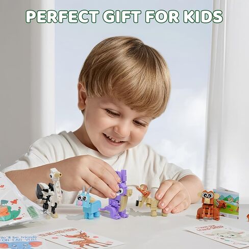 30 PCS Valentines Day Gifts for Kids Classroom-Valentines Ensect Clochs ， Kids Valentines Day Cards with Animal Building for Boys Girls ， Class Valentines Exchange ، Filds Favors ، Valentines in Saudi Arabia