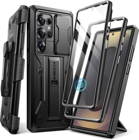 TONGATE for Samsung Galaxy S25 Ultra Case, [Built-in Slide Camera Cover & Screen Protector] [2 Front Frames] Full-Body Heavy Duty Shockproof S25 Ultra Phone Case with Stand & Belt Clip Holster, Purple in Kuwait