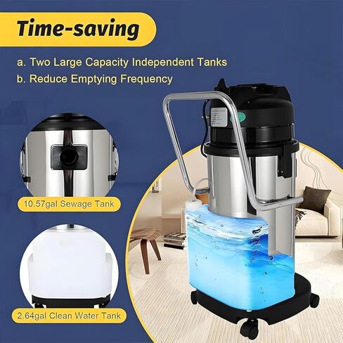 Extractor Vacuum Washing Machine,Portable Extractor for Car Detailing,Commercial Carpet Cleaner Machine, 1034w - Ultimate Cleaning Power 30L/7.93gal (20L) in Saudi Arabia
