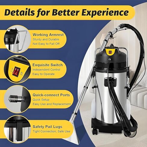 Extractor Vacuum Washing Machine,Portable Extractor for Car Detailing,Commercial Carpet Cleaner Machine, 1034w - Ultimate Cleaning Power 30L/7.93gal (20L) in Saudi Arabia