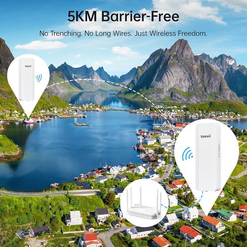 نظام جسر لاسلكي 5 كم مع مفتاح POE 48V ومنافذ جيجابت مزدوجة ونقل طويل المدى من نقطة إلى نقطة لتوصيل الكاميرا وشبكات البيانات in Kuwait