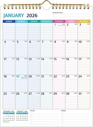 Wall Calendar 2025-2026 – May 2025 - Dec 2026, Calendar 2025-2026 Wall, 20 Monthly Calendar, 8.5 x 11 In, 2025 Small Calendar, Ruled Blocks, Thick Paper, Holidays, To-do ＆ Notes, Great for Organizing in Kuwait