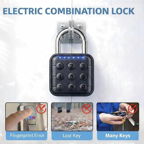 Combination Padlock – Combination Lock with 6-Digit Code, Digital Padlock with Keyless Entry, IP67 Waterproof Zinc Alloy Lock for Locker, Gym, Travel, Outdoor, Gate (Black) in Kuwait