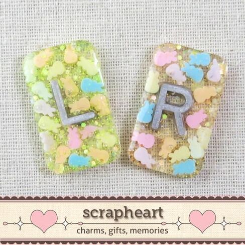 Glitter Easter Peeps X-Ray Markers - Glitter Epoxy Resin with Lead Letters L & R - NO Initials - Small Rectangle Generic Markers Include Extra Strength Adhesive Strips - Reusable & Washable in Saudi Arabia