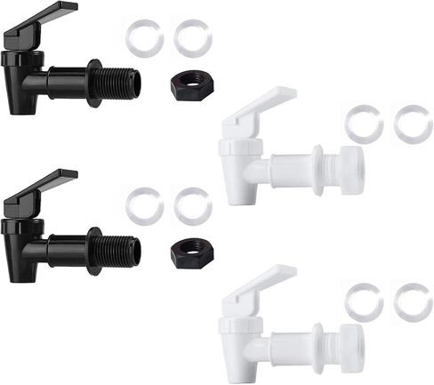 Water Spigot,BPA Free Plastic Spigot, Universal Replacement Faucet for 5 gallon bucket, Wine Barrels, Water Cooler Filtration Systems and filter water pitcher(2 Black) in Kuwait