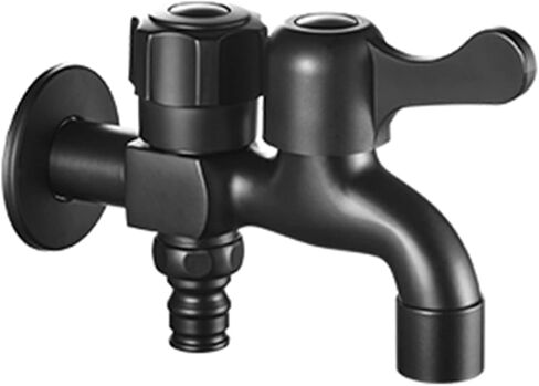 Washing Machine Faucet Black one in Two Out Double Outlet Garden Faucet mop Faucet Wall Mount Brass faucets Outdoor for Dishwasher, Black A(Black A) in Saudi Arabia