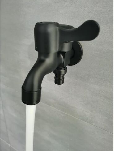 Washing Machine Faucet Black one in Two Out Double Outlet Garden Faucet mop Faucet Wall Mount Brass faucets Outdoor for Dishwasher, Black A(Black A) in Saudi Arabia
