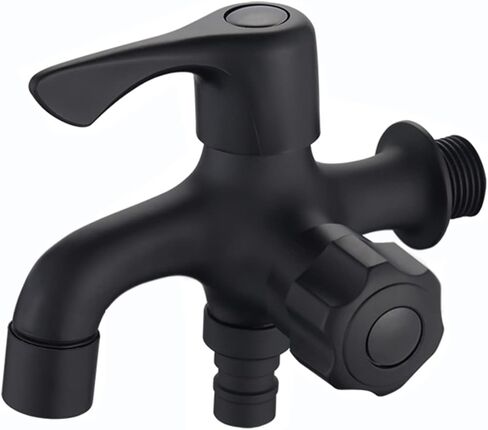 Washing Machine Faucet Black one in Two Out Washing Machine Faucet Double use Brass Faucet Splitter Brass faucets Outdoor for Sink, Black B(Black A) in Saudi Arabia