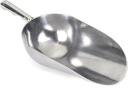 Heavy-Duty Cast Aluminum Kitchen Scoop - Rust-Proof, Ergonomic S-Handle Ice Cube Endurance Scoopfor Ice, Candy, Popcorn, Coffee Beans, Flour & Pet Food - Commercial-Grade Durable Design (L（24oz）) in Kuwait