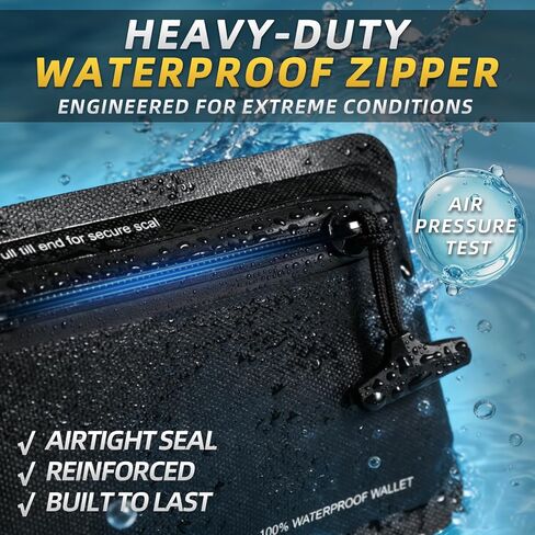 Waterproof Wallet Pouch – Heavy Duty Airtight Submersible Wallet with Pull-Assist Loop for Beach, Swimming & Travel – Fits Cards, Cash & Keys in Kuwait