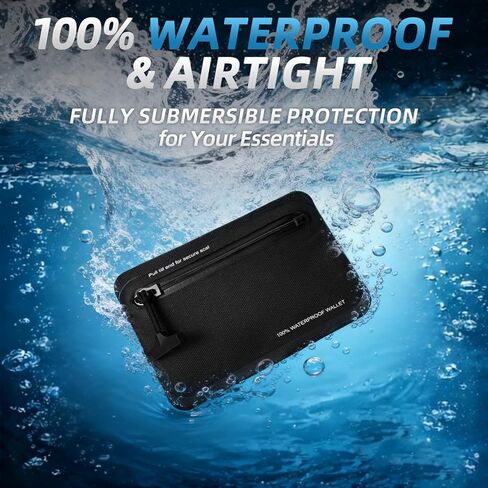 Waterproof Wallet Pouch – Heavy Duty Airtight Submersible Wallet with Pull-Assist Loop for Beach, Swimming & Travel – Fits Cards, Cash & Keys in Kuwait