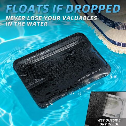 Waterproof Wallet Pouch – Heavy Duty Airtight Submersible Wallet with Pull-Assist Loop for Beach, Swimming & Travel – Fits Cards, Cash & Keys in Kuwait