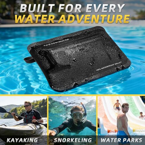 Waterproof Wallet Pouch – Heavy Duty Airtight Submersible Wallet with Pull-Assist Loop for Beach, Swimming & Travel – Fits Cards, Cash & Keys in Kuwait