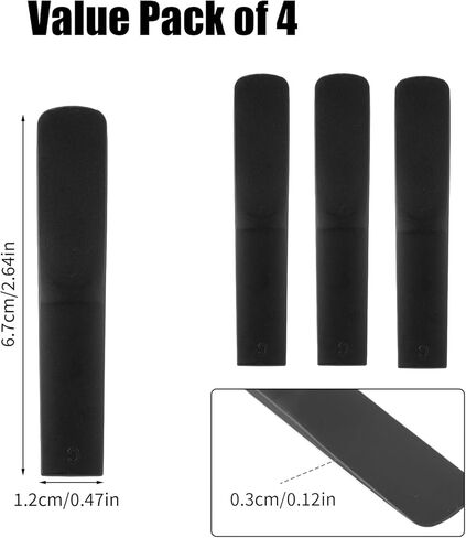 4pcs Plastic Clarinet Reeds 2.5 Strength, Synthetic Resin Bb Bass Clarinet Reeds Replacement Easy of Play Traditional Classic Reed for Beginners Teachers Players Music Lovers in Saudi Arabia