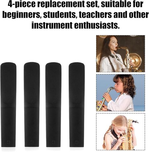 4pcs Plastic Clarinet Reeds 2.5 Strength, Synthetic Resin Bb Bass Clarinet Reeds Replacement Easy of Play Traditional Classic Reed for Beginners Teachers Players Music Lovers in Saudi Arabia