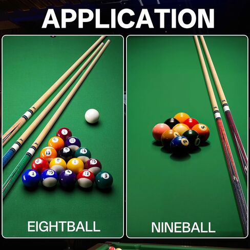 AKLOT Pool Cue Sticks, 42" Canadian Maple Professional Billiard Sticks, Taco De Billar Super Straightened Up 2-Piece Queue for Home, Pool Cues Set of 5, 14oz Multiple Colors in Kuwait