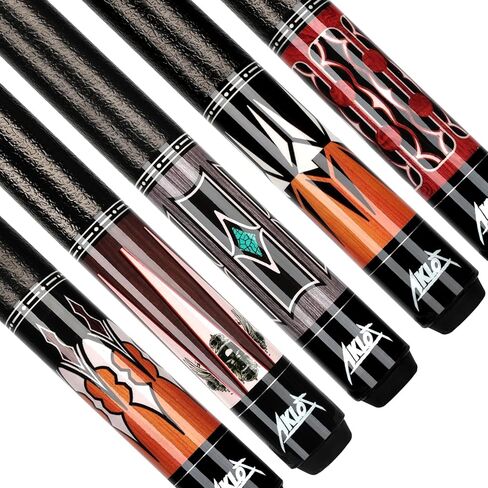 AKLOT Pool Cue Sticks, 58" Canadian Maple Professional Pool Sticks for Adults Set of 5,Billiards Cue Sticks for Home, Pool Que Tacos De Billar, 18~21oz Multiple Colors in Kuwait
