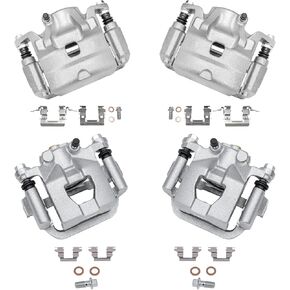 Detroit Axle - Front Disc Brake Calipers w/Brackets Replacement for Dodge Grand Caravan Chrysler Town & Country Voyager - 2pc Set in Kuwait