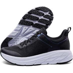 Grand Attack Road Running Shoes for Men with Superior Cushioned Comfort Lightweight Mens Walking Shoes Non-Slip Breathable Athletic Tennis Cross-Training Shoes Rugby Sneakers Black White Size 11.5 in Kuwait