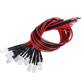 50Pcs Prewired Light Emitting Diodes Multicolor Flash LED Light Emitting Diodes Wired Kit Round Head Indicator Beads for DIY Home Automotive in Kuwait