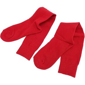 Dan&Dre Breathable Fence Socks, Thickened Stretchy Cotton Knee Socks for Training Game, Red, with Excellent Sweat Absorption Properties, Air Circulation (L) in Kuwait