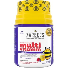 Zarbee's Complete Kids Multivitamin Gummies + Immune Support, Children Vitamins Gummy with Vitamin A, C, D3, E, B6, B12, Folic Acid & Total B-complex, 70 Count in Kuwait