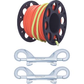 Scuba Diving Reel 100ft Scuba Finger Spool Aluminum Alloy with 316 Stainless Steel Double-Ended Bolt Snap Clip Anchor Rope Reel for Water Sports,Wreck Cave Diving,Snorkeling, Spearfishing in Kuwait