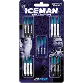 مجموعة RED DRAGON Gerwyn Price Iceman Nitro Ionic Dart Shaft 5 مجموعات في كل عبوة (15 عمودًا في المجموع) in Saudi Arabia